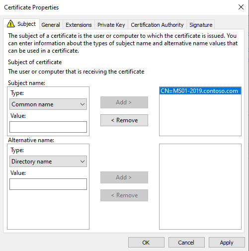 Configure Certificate