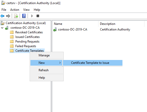 Deploy with Certificate Template to Issue