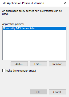 Confirm Extensions Tab - Application Policies Extension Removal