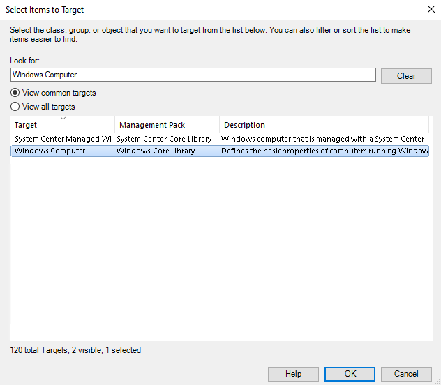 Select Windows Computer as Target